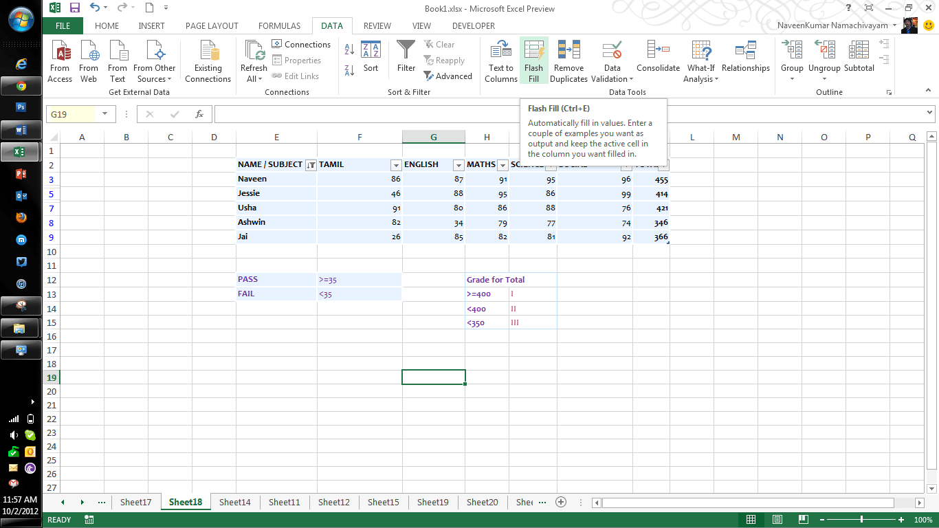 excel flash fill excel 2010